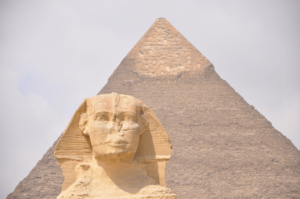The pyramids and the Sphinx in Egypt