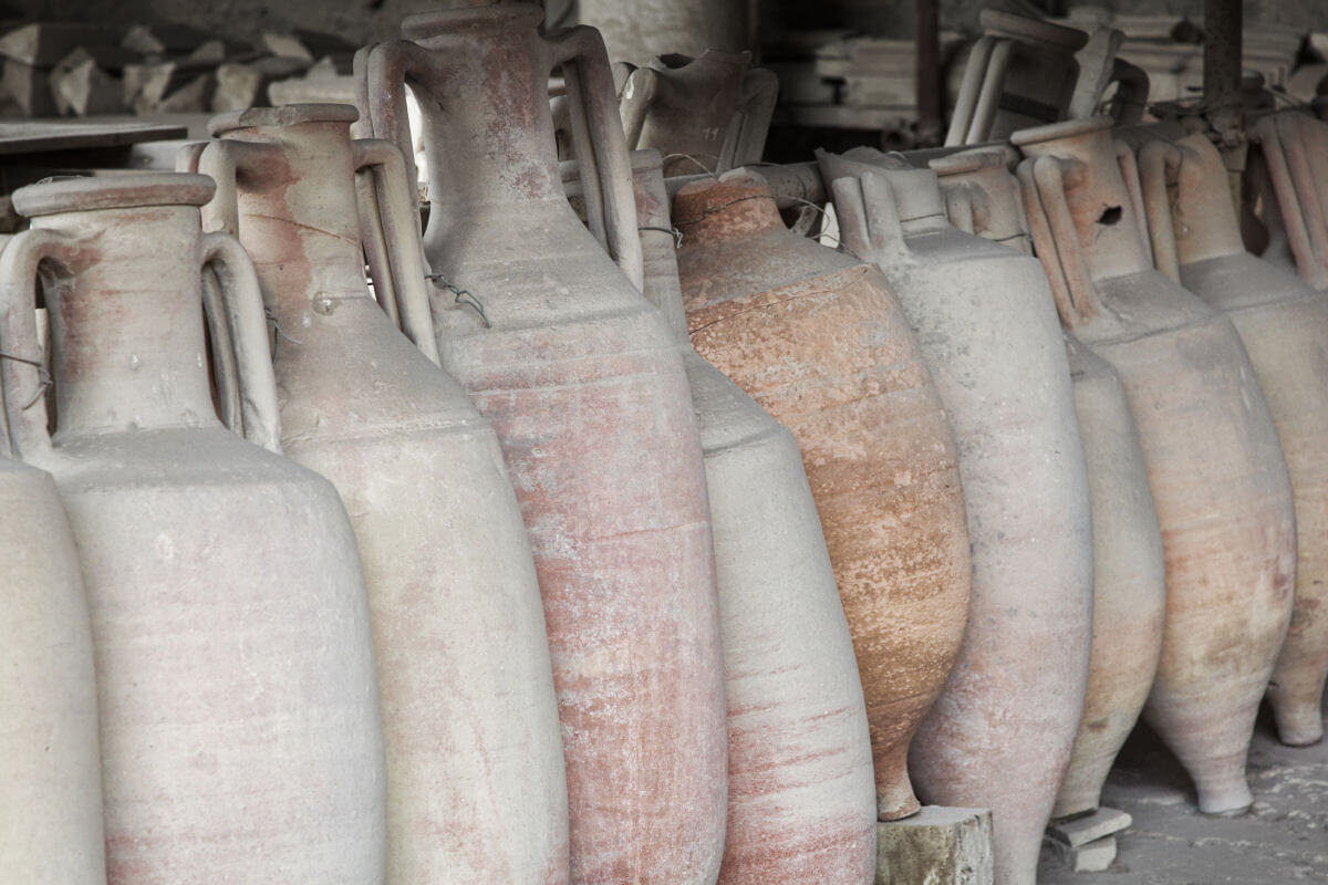 Amphorae jars used for storing and transporting items such as food