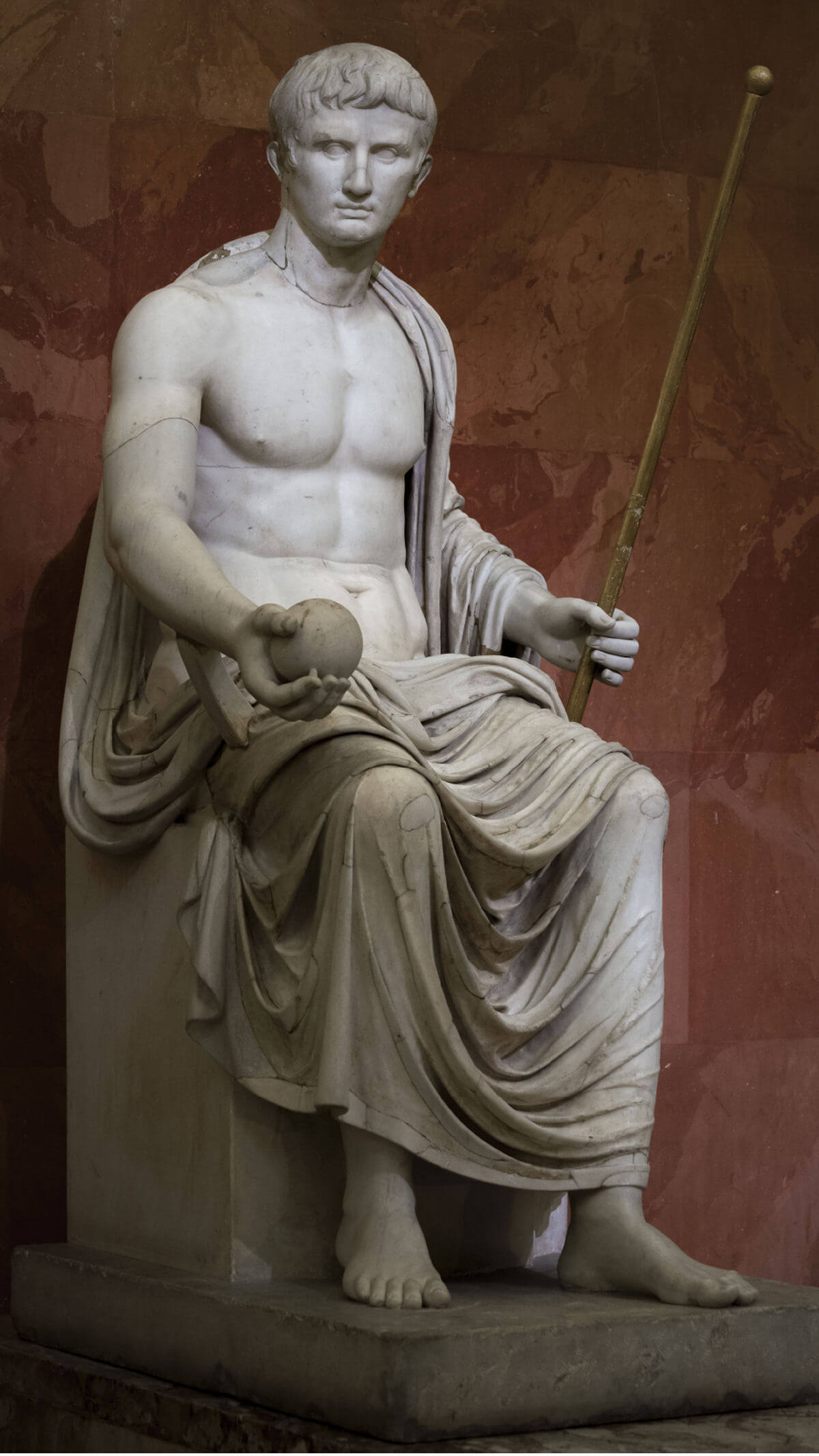 A statue of Emperor Augustus as Jupiter