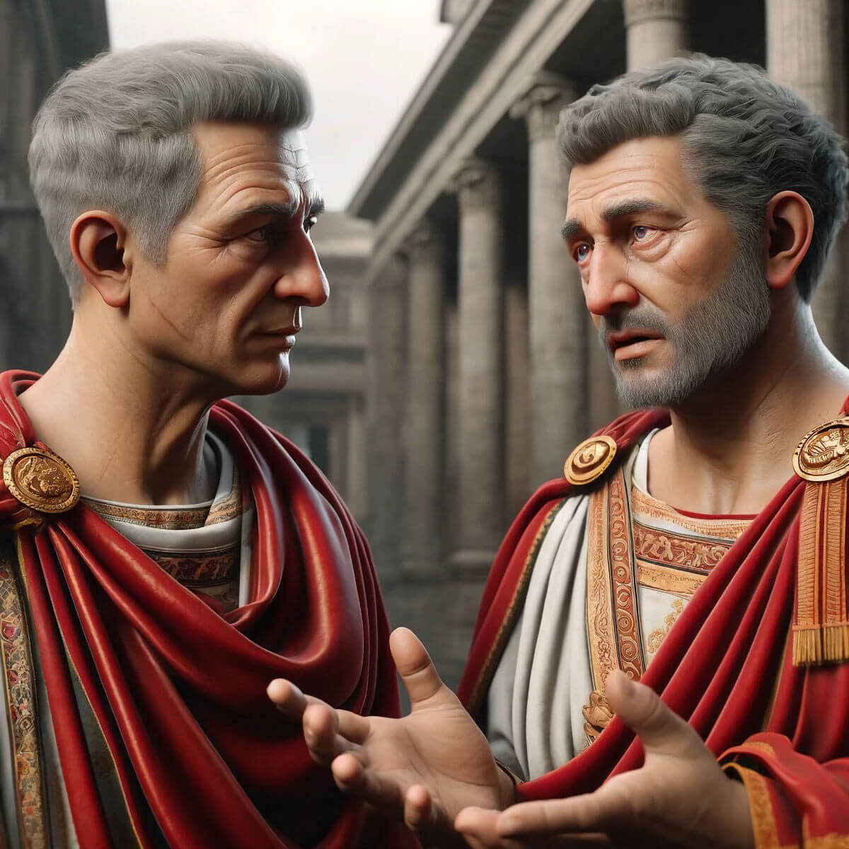 Two Roman consuls in discussion