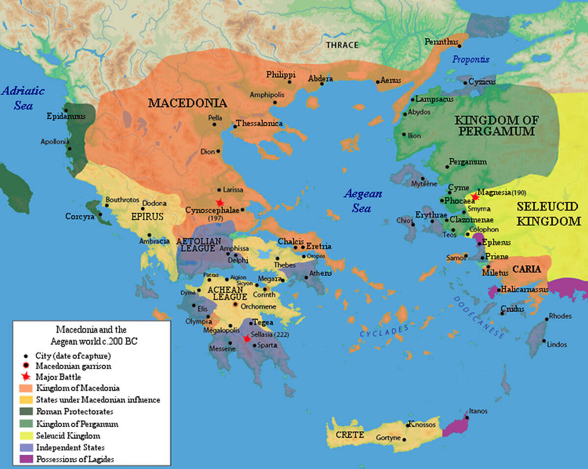 Macedonia and the Aegean region c. 200 BC