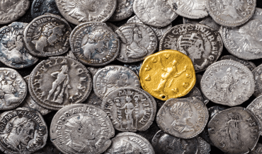 Roman coins including a gold coin