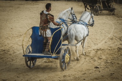 A Roman chariot race