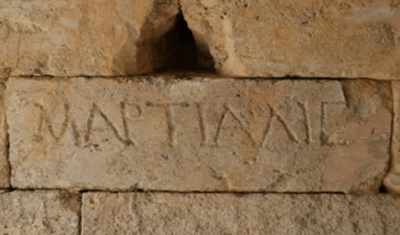 A Roman name carved into stone