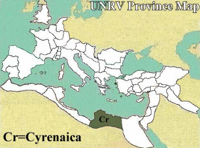 A map of the Roman province of Cyrenaica
