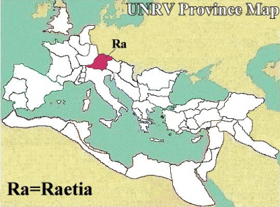 A map of the Roman province of Raetia