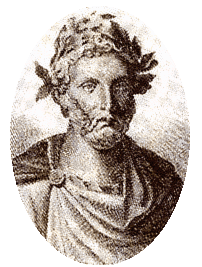 A sketch drawing of the Roman playwright Plautus