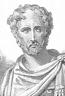 A sketch drawing of Pliny the Elder