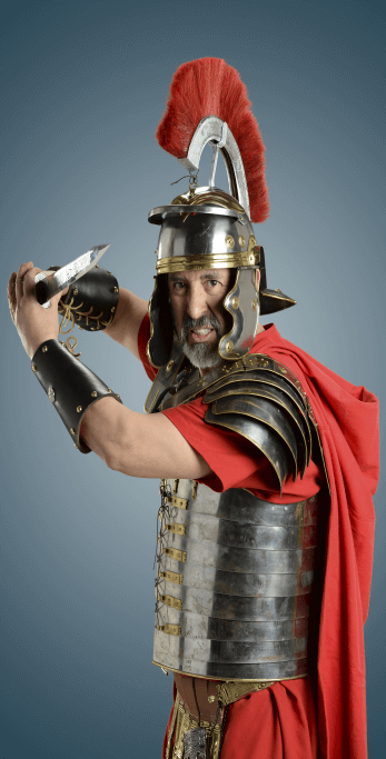 A Roman soldier wielding a gladius
