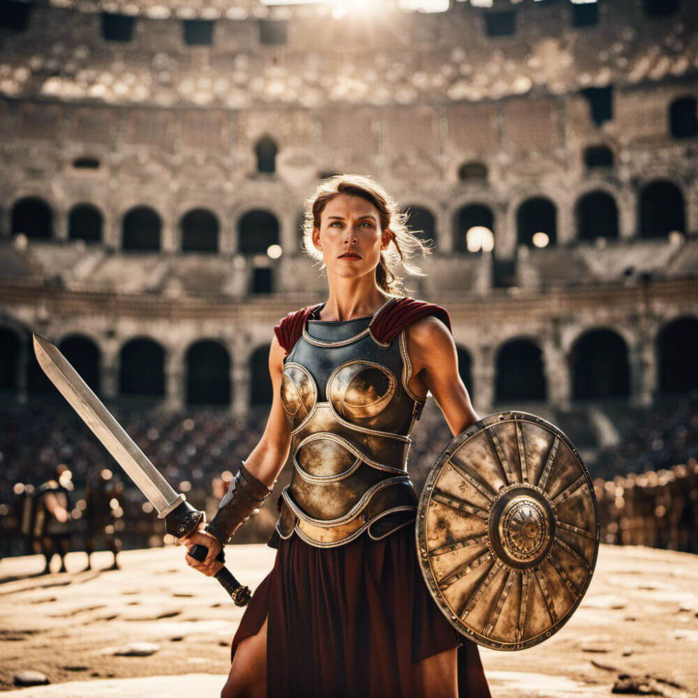 Artistic conception of a Roman female gladiator