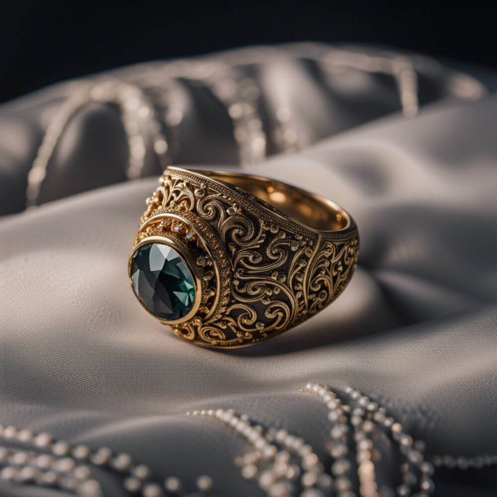 An ancient Roman ring with gemstone