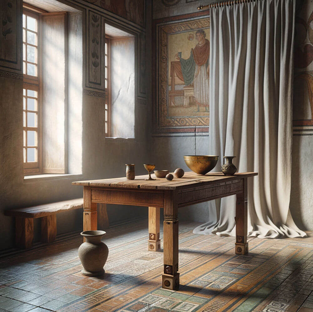 A table in a Roman villa