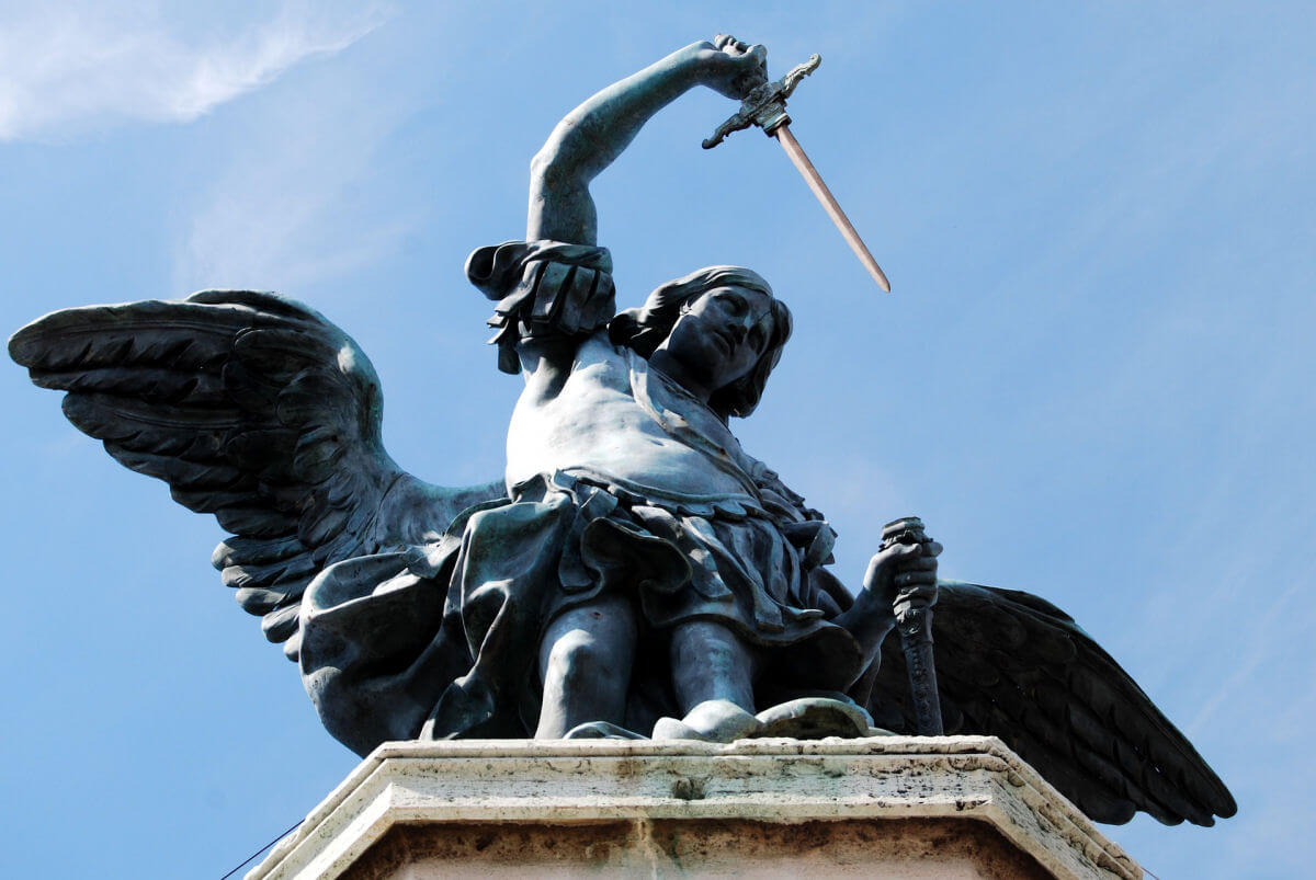 The Archangel Michael on top of the Castel Sant'Angelo roof