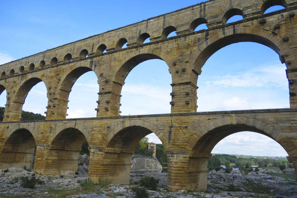 A well preserved section of a Roman aqueduct