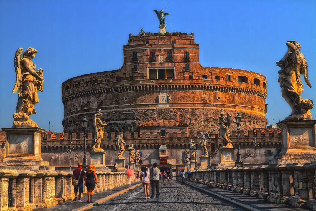 The front of the Castel Sant'Angelo in Rome, Italy