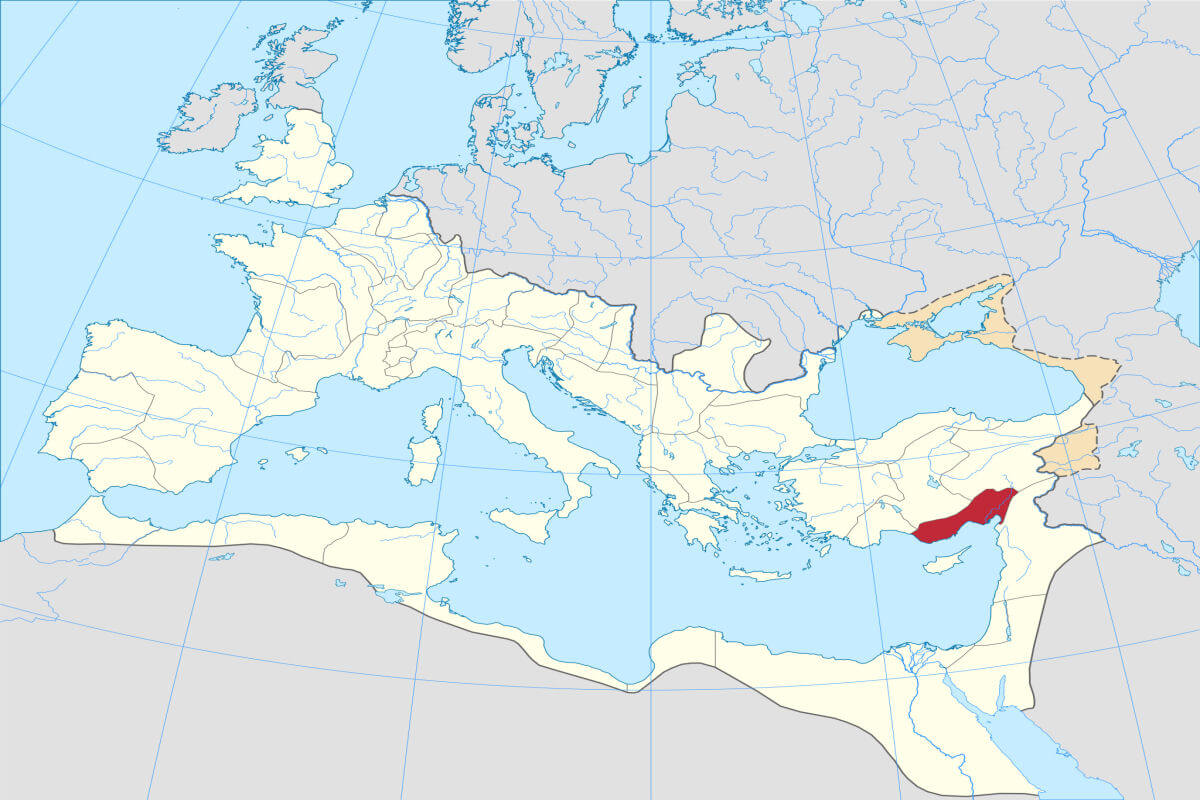 A map of the Roman Empire showing the province of Cilicia