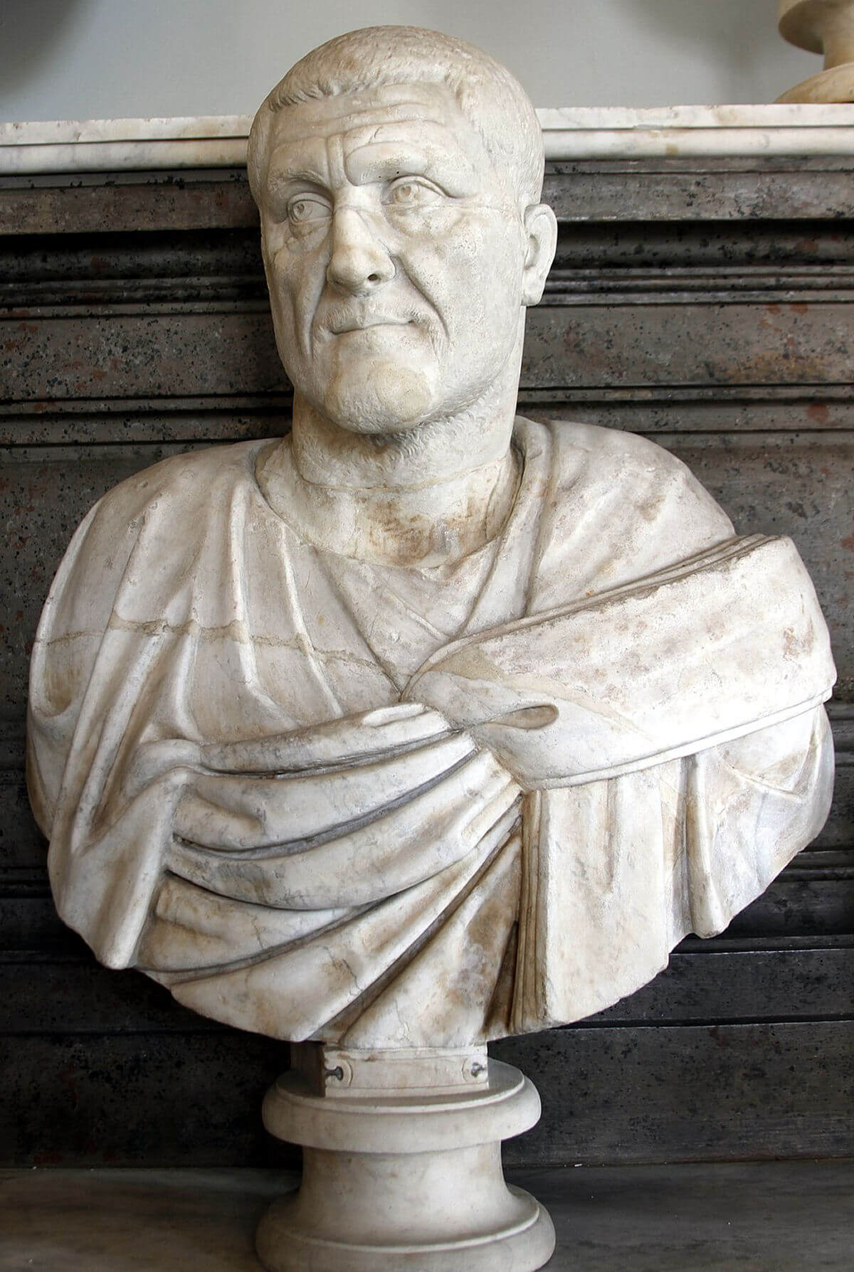 A bust of the Roman emperor Maximinus Thrax