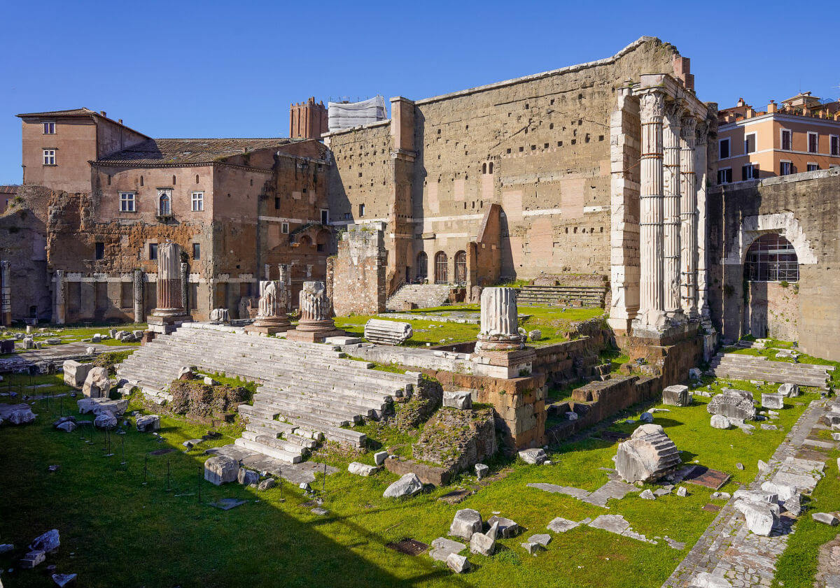 The remains of the Temple of Mars Ultor in Rome