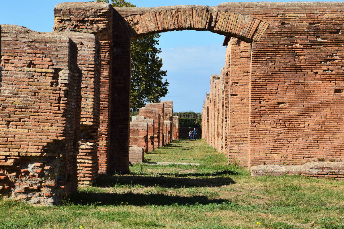 Ruins of ancient Ostia Antica in Italy