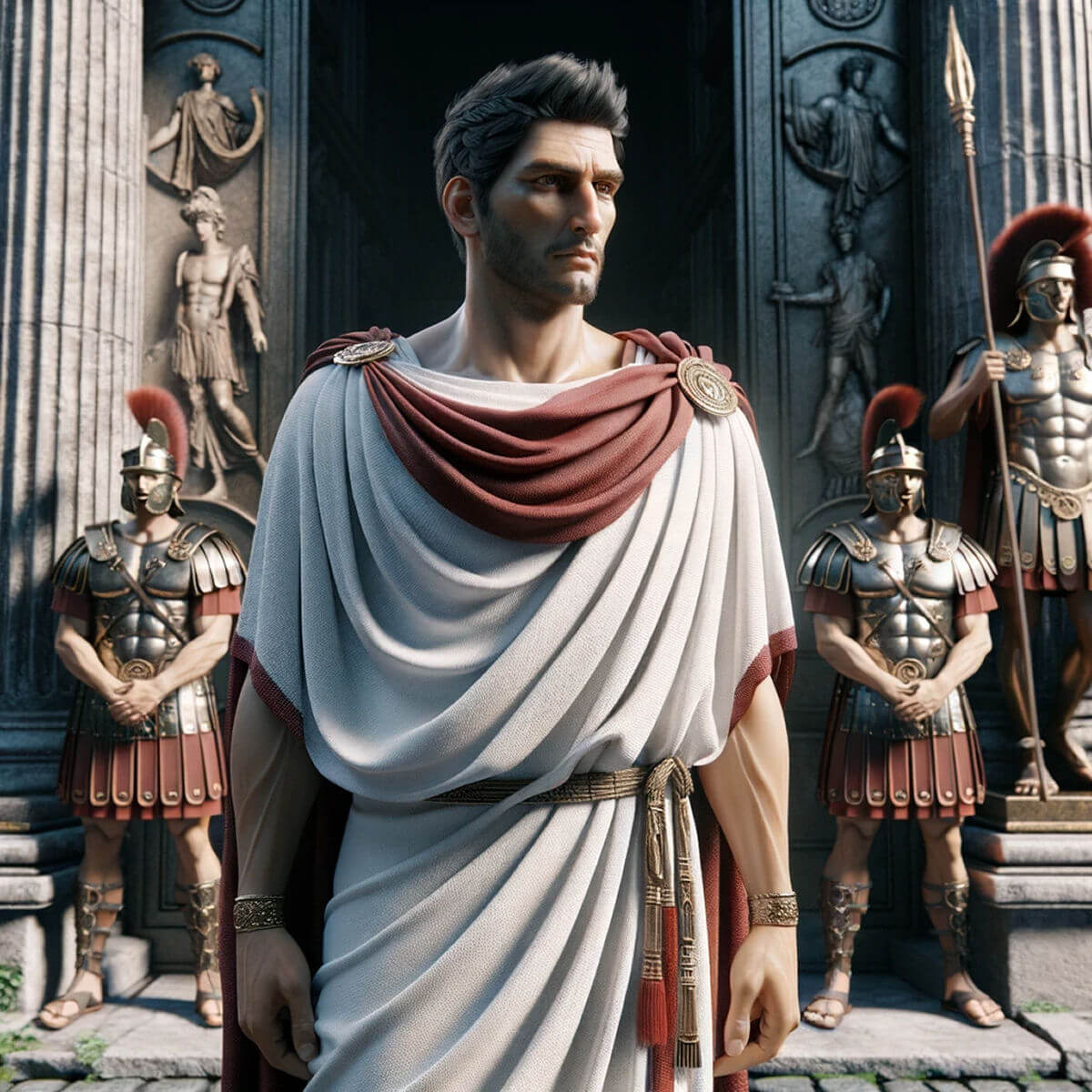 A Roman quaestor with legionary soldiers