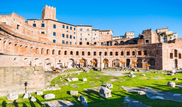 Trajan's Market and Forum in the city of Rome, Italy