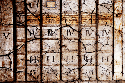 Ancient books with Roman numerals on them