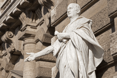 A statue of the Roman statesman Cicero