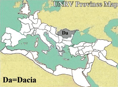 A map of the Roman province of Dacia (modern day Romania)
