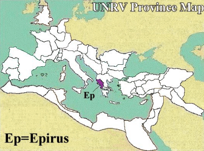 A map of the Roman province of Epirus