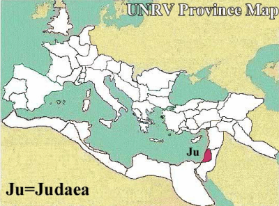 A map of the Roman province of Judaea-Palaestina