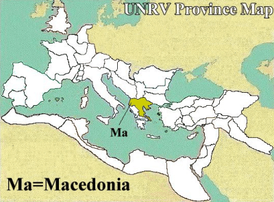 A map of the Roman province of Macedonia