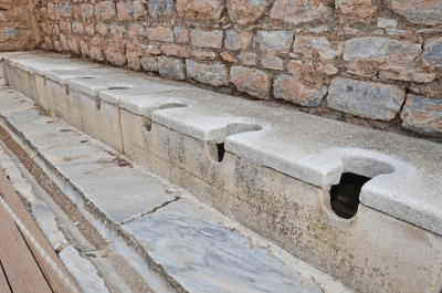 The remains of ancient Roman toilets