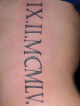 A Roman numeral tattoo