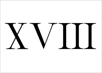 Number eighteen in Roman numerals