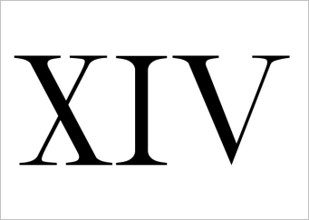 Number fourteen in Roman numerals