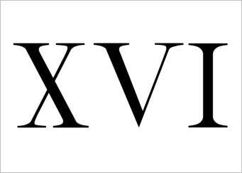 Number sixteen in Roman numerals
